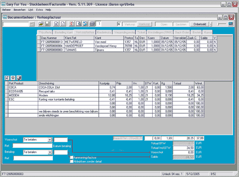 voorraadbeheer facturatie inventaris software